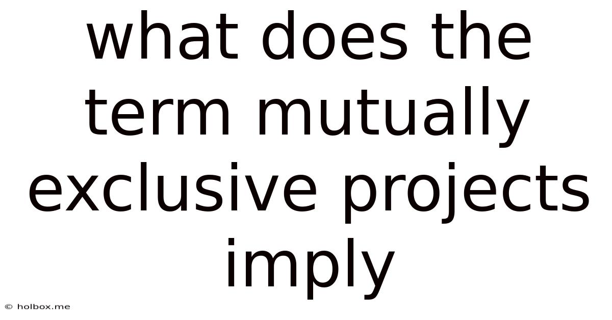 What Does The Term Mutually Exclusive Projects Imply