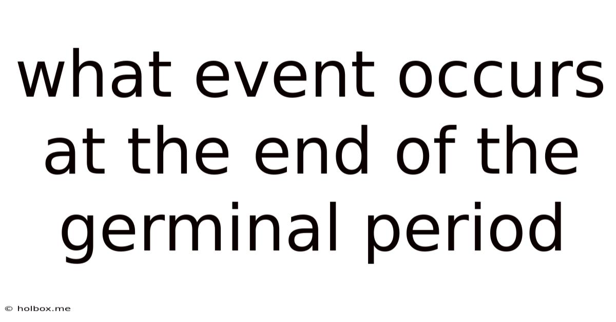 What Event Occurs At The End Of The Germinal Period