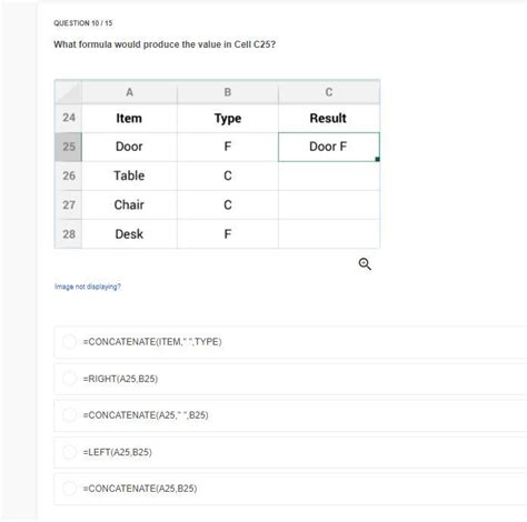 What Formula Would Produce The Value In Cell C25