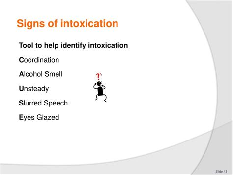 What Intoxications Signs Is John Showing