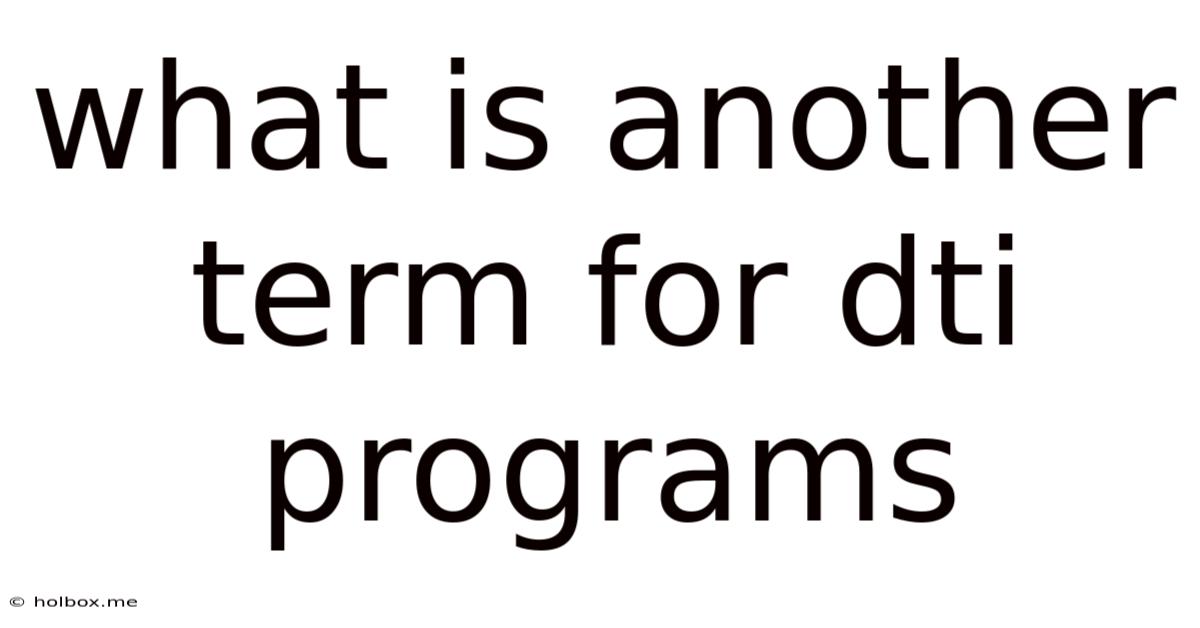 What Is Another Term For Dti Programs