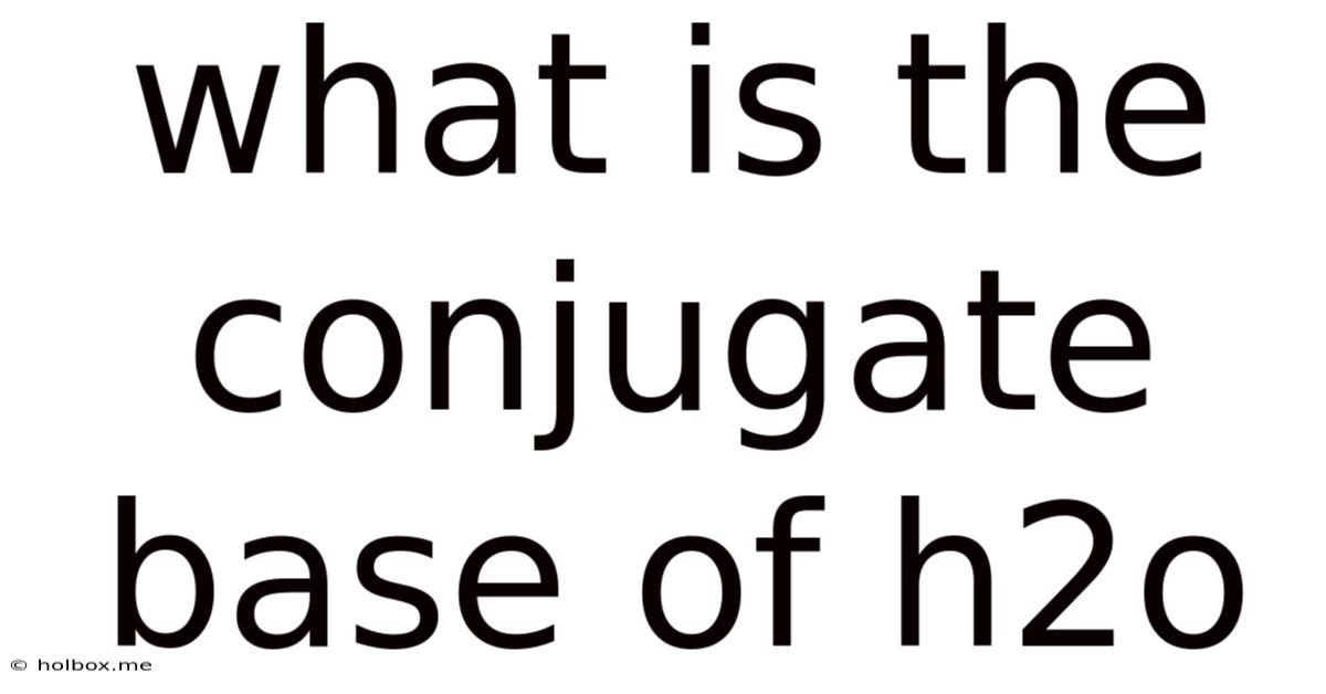 What Is The Conjugate Base Of H2o