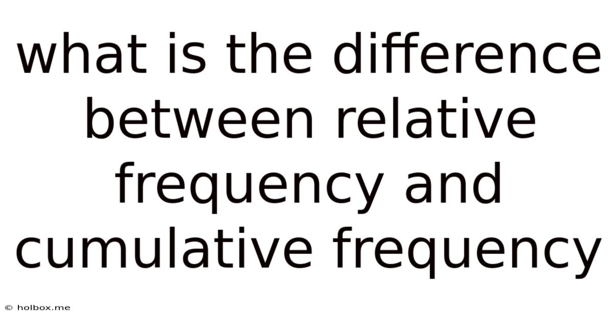 What Is The Difference Between Relative Frequency And Cumulative Frequency