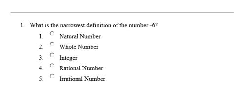 What Is The Narrowest Definition Of The Number -6