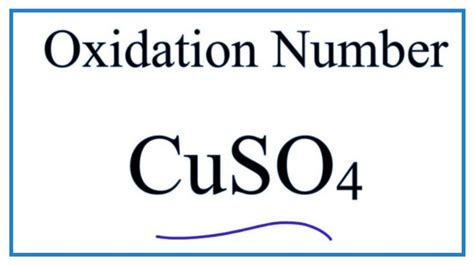 What Is The Oxidation Number For Copper In Cuso4