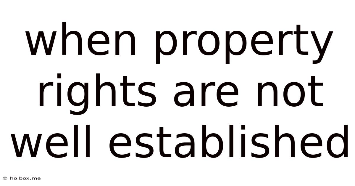 When Property Rights Are Not Well Established