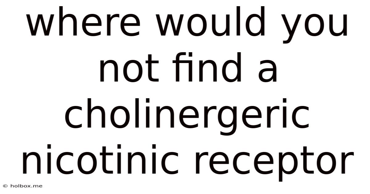 Where Would You Not Find A Cholinergeric Nicotinic Receptor
