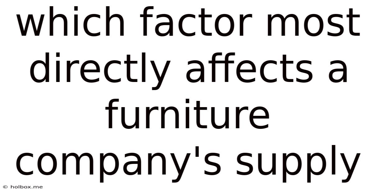 Which Factor Most Directly Affects A Furniture Company's Supply