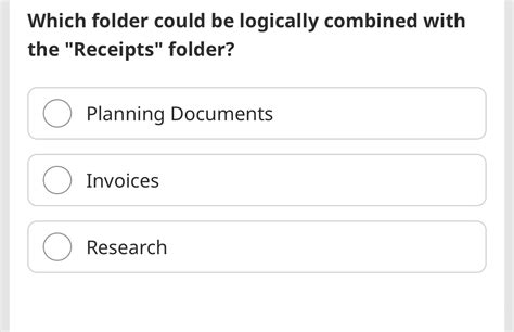 Which Folder Could Be Logically Combined With The Receipts Folder