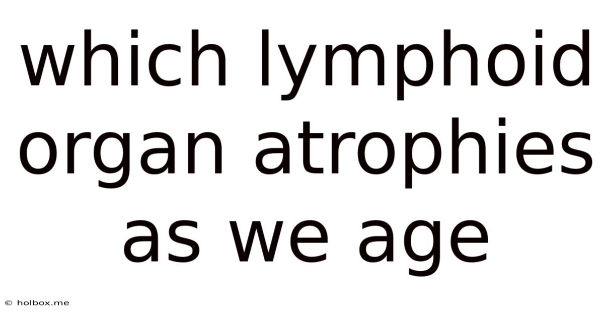 Which Lymphoid Organ Atrophies As We Age