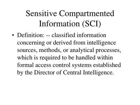 Which Of The Following Describes Sensitive Compartmented Information