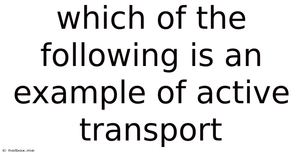 Which Of The Following Is An Example Of Active Transport