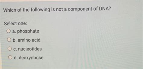 Which Of The Following Is Not A Component Of Dna