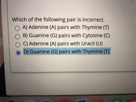 Which Of The Following Pairs Is Incorrect