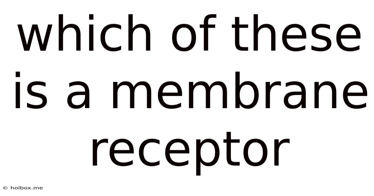 Which Of These Is A Membrane Receptor