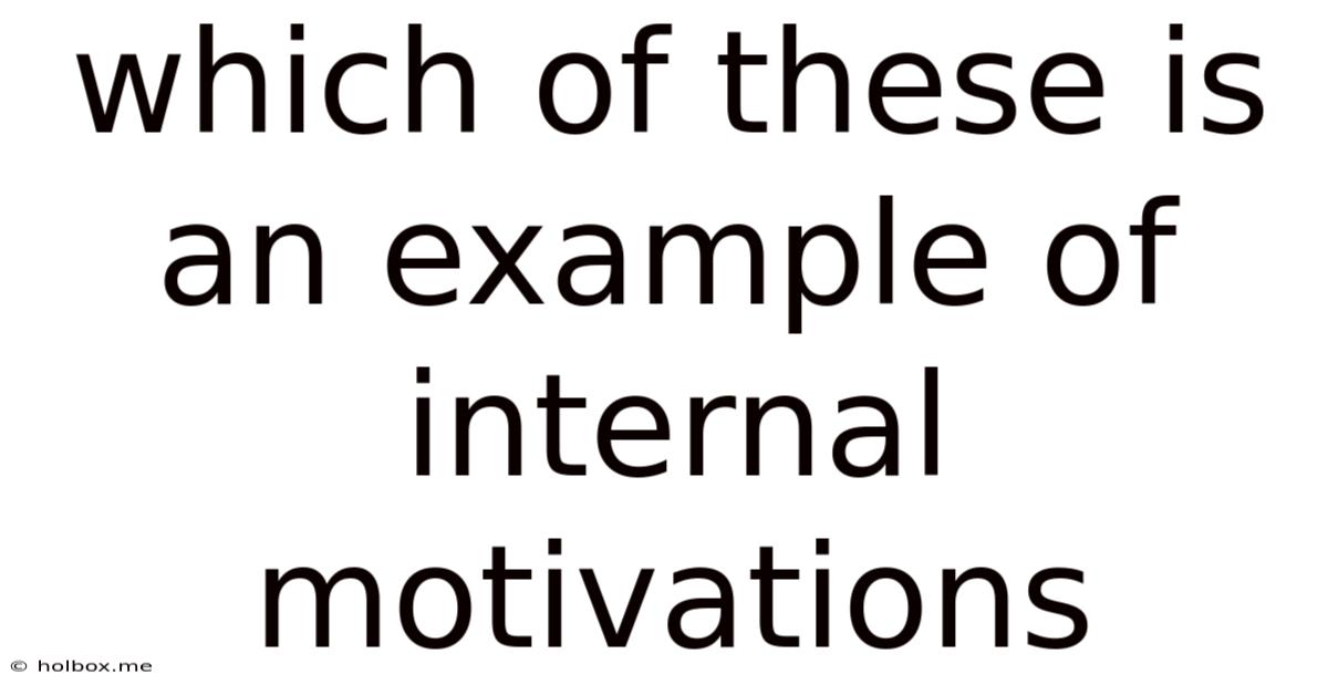 Which Of These Is An Example Of Internal Motivations