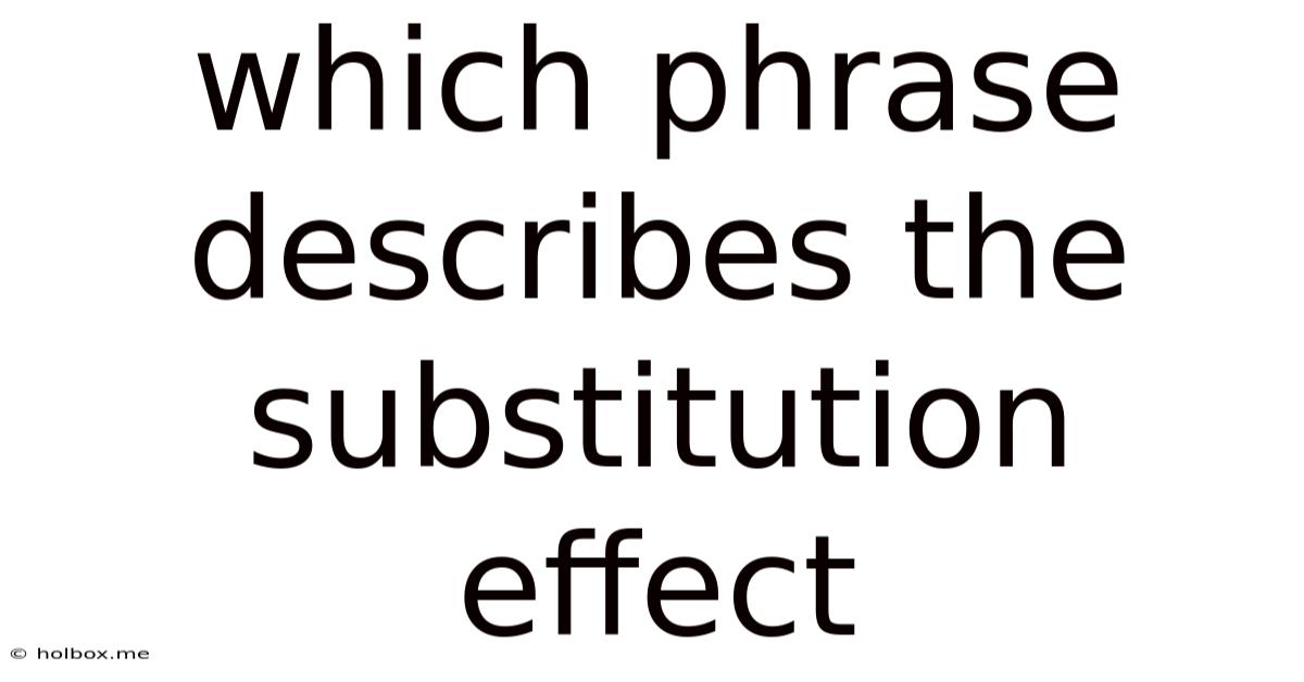 Which Phrase Describes The Substitution Effect