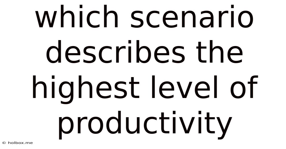 Which Scenario Describes The Highest Level Of Productivity