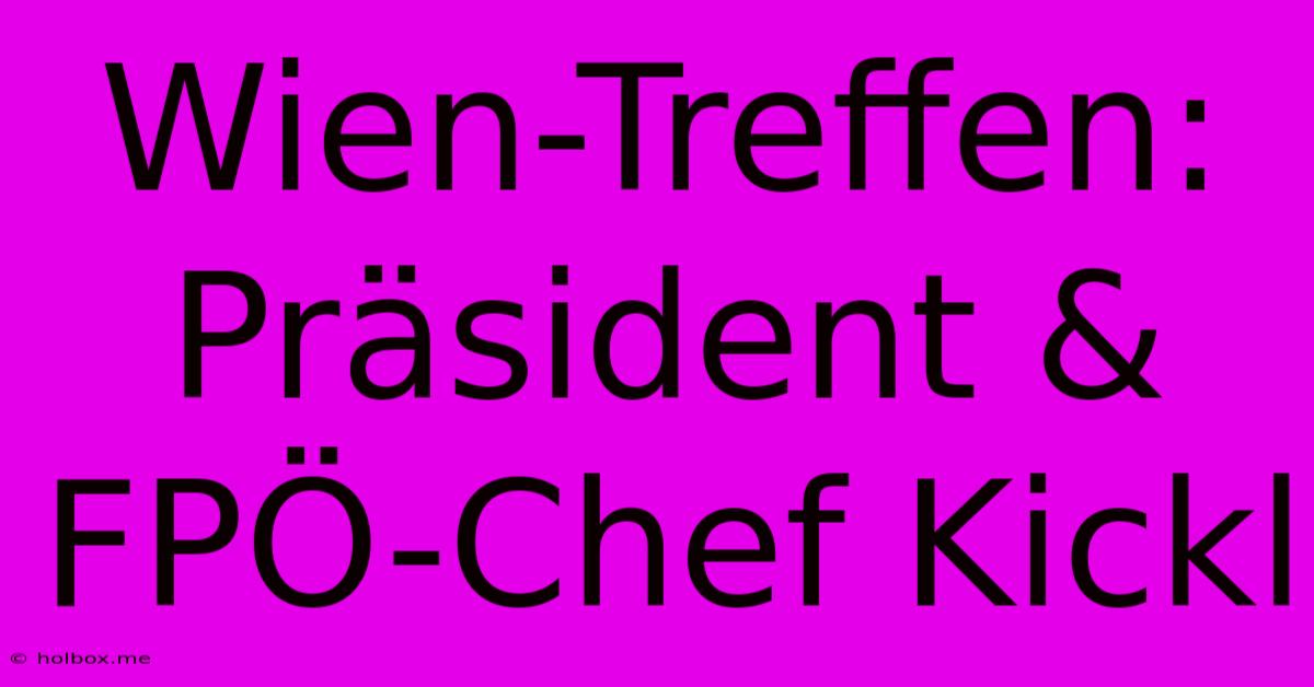 Wien-Treffen: Präsident & FPÖ-Chef Kickl