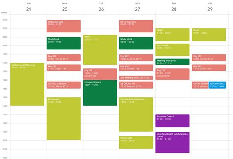 You Want To Organize Your Calendar Into Four Categories